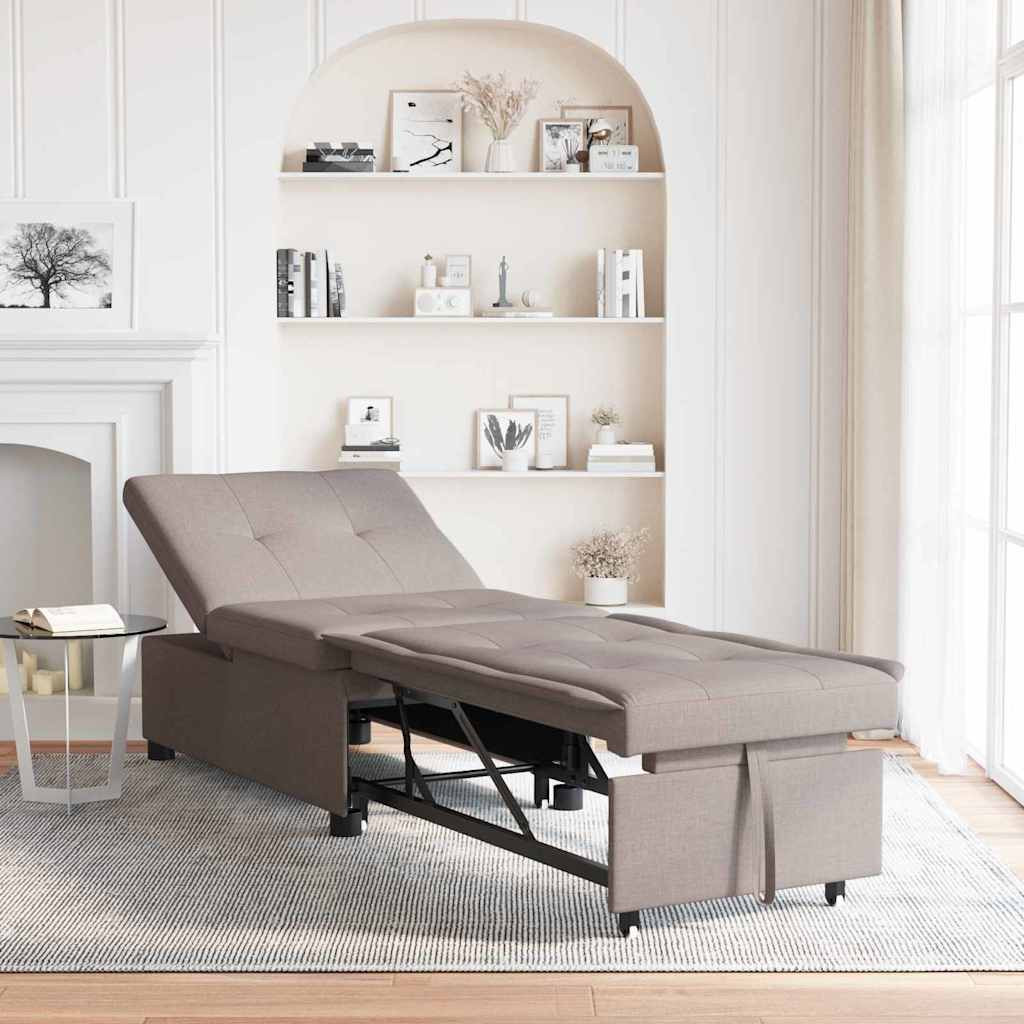 vidaXL Schlafsofa Ausziehbar Taupe 194 x 50 x 82 cm Stoff