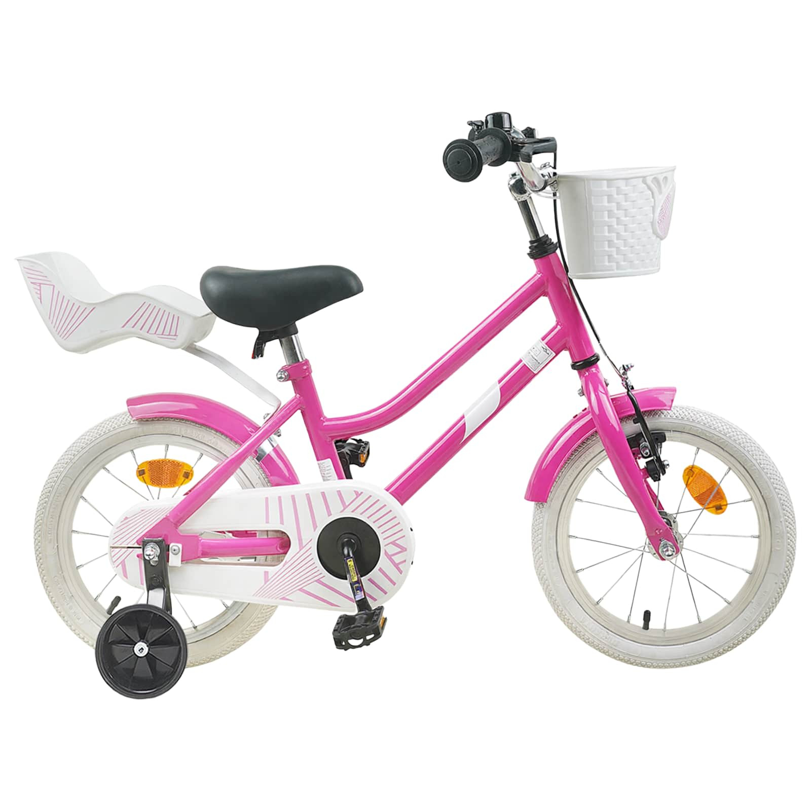 vidaXL Kinderfahrrad 12 Zoll für 2-4 Jahre alt Dunkelrosa