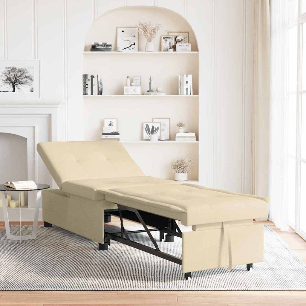 vidaXL Schlafsofa Ausziehbar Creme 194 x 50 x 82 cm Stoff