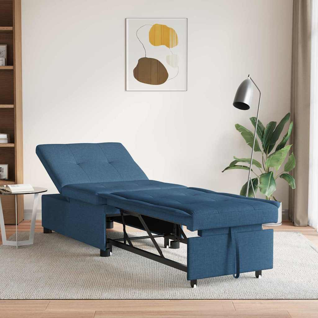 vidaXL Schlafsofa Ausziehbar Blau 194 x 50 x 82 cm Stoff
