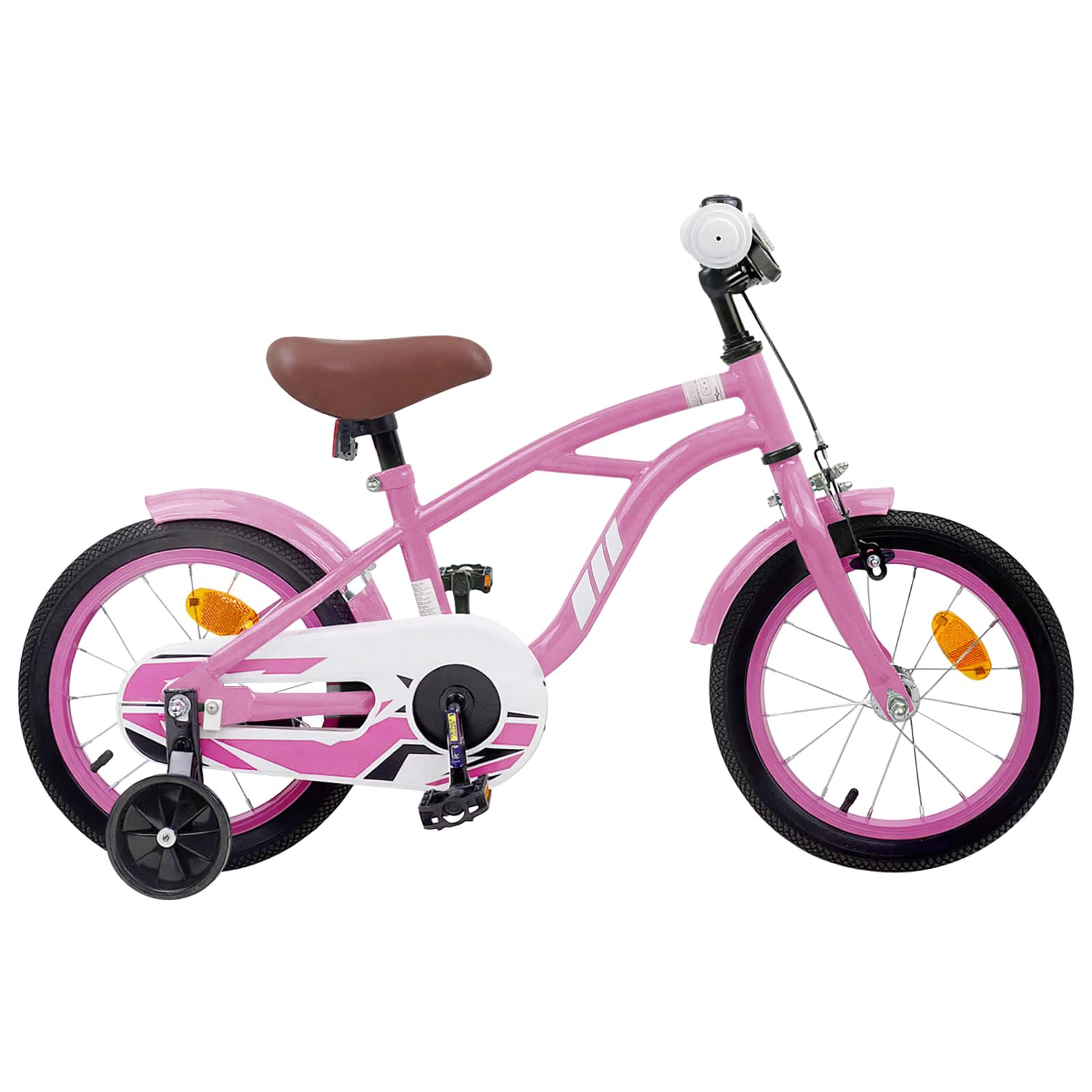 vidaXL Kinderfahrrad 16 Zoll für 4-6 Jahre alt Hellrosa