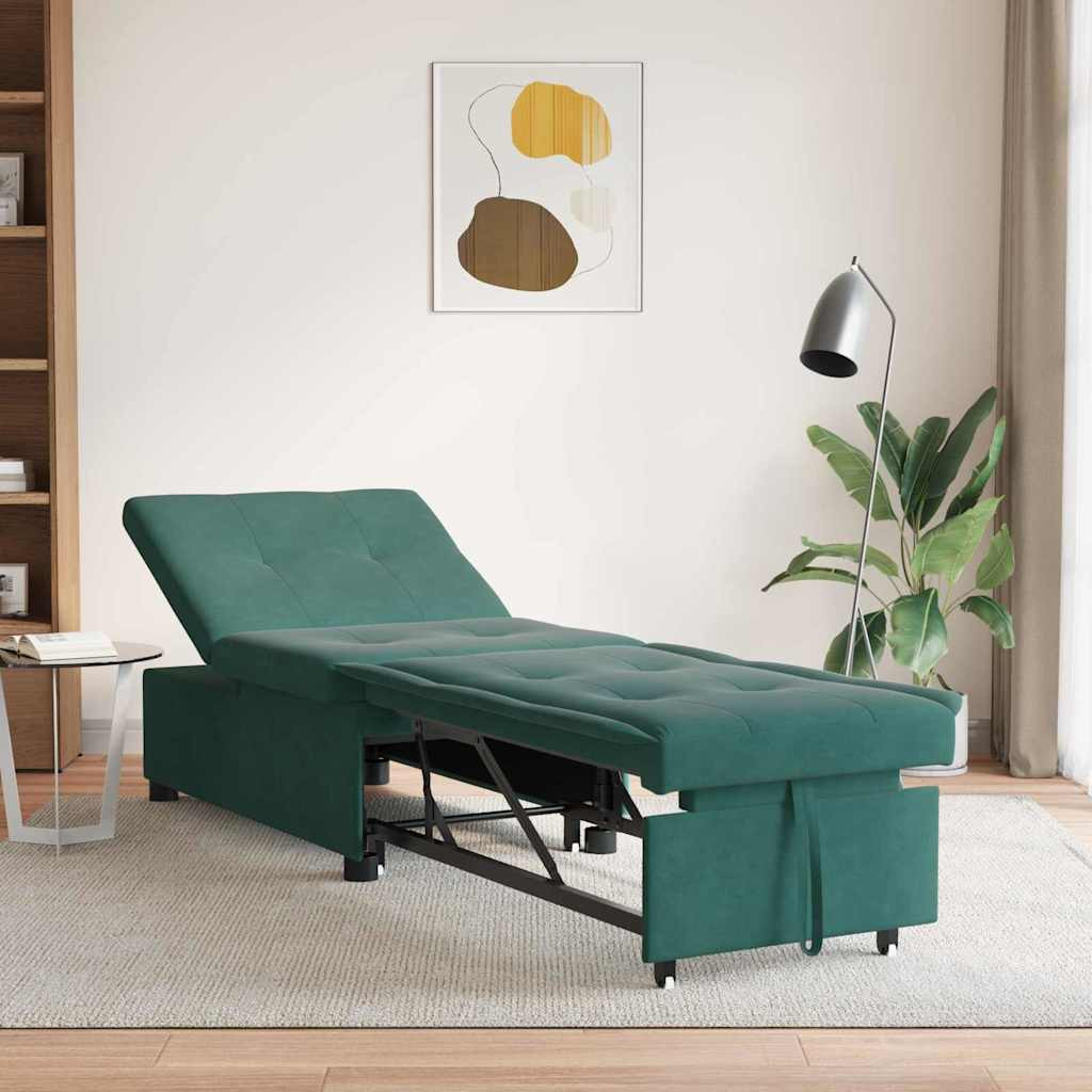 vidaXL Schlafsofa Dunkelgrün 194 x 67 x 82 cm Samt