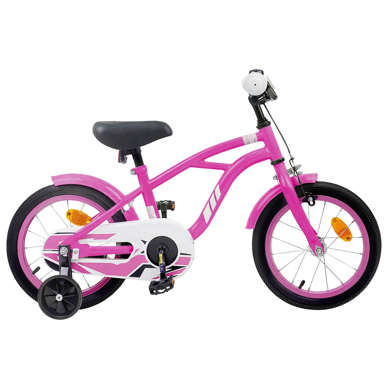 vidaXL Kinderfahrrad 16 Zoll für 4-6 Jahre alt Dunkelrosa
