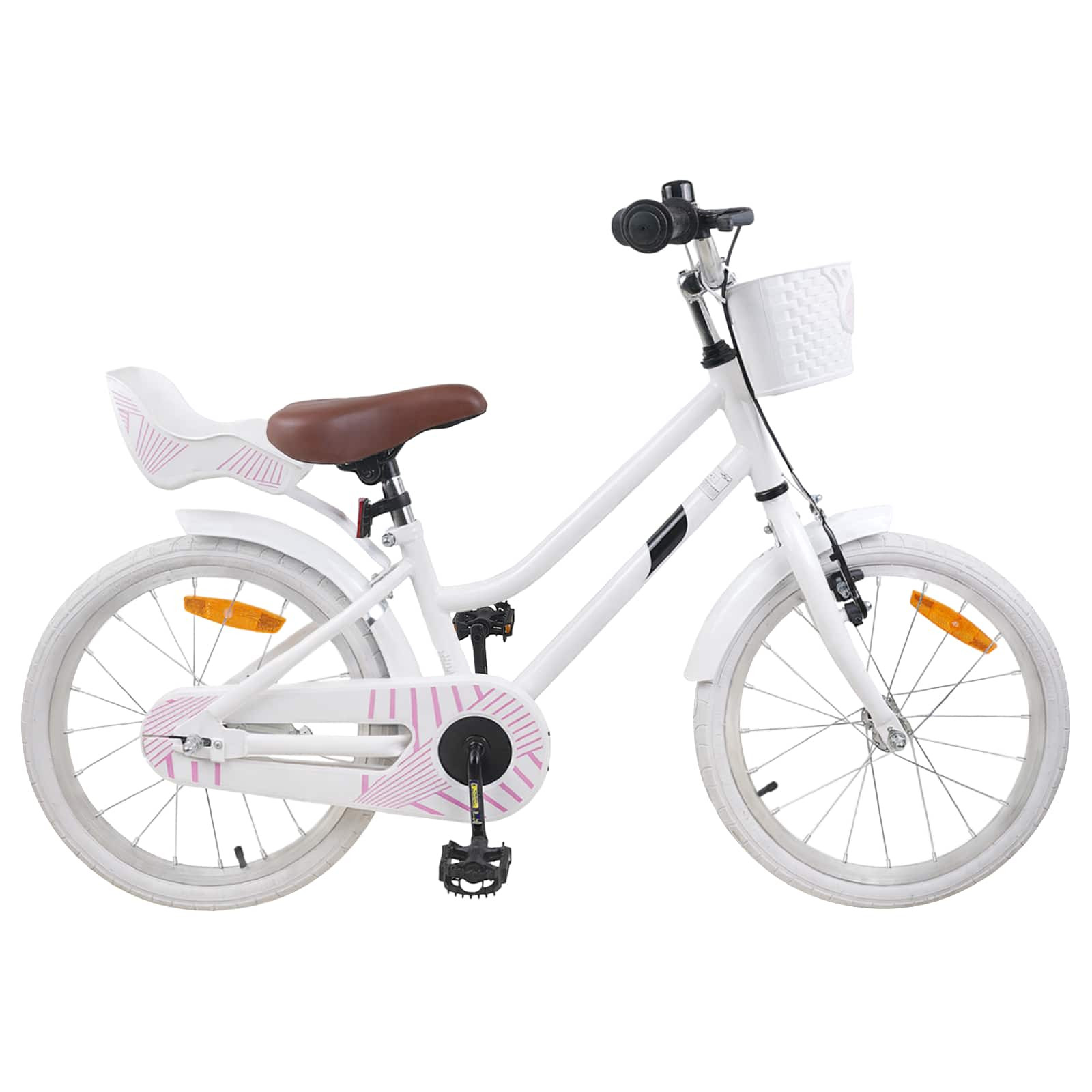 vidaXL Kinderfahrrad 18 Zoll für 5-7 Jahre alt Weiß