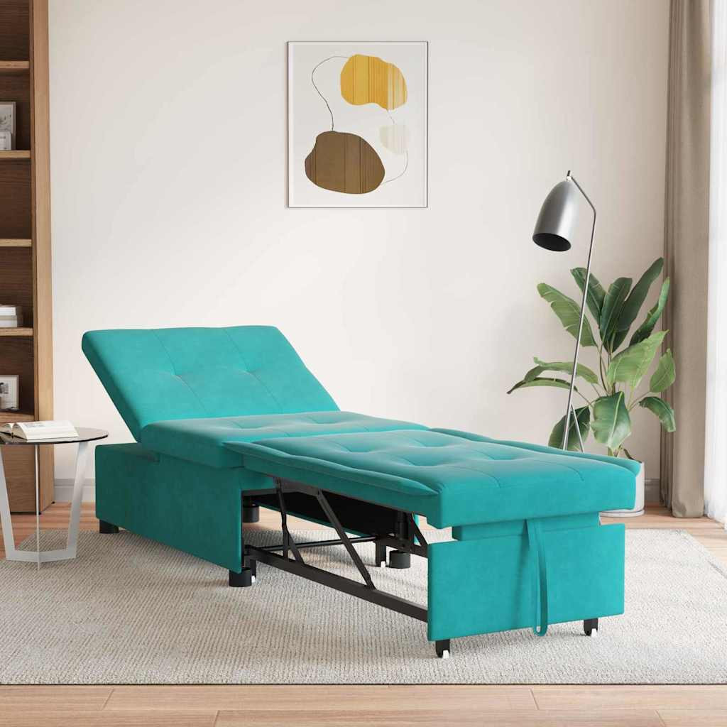 vidaXL Schlafsofa Türkis 194 x 67 x 82 cm Samt