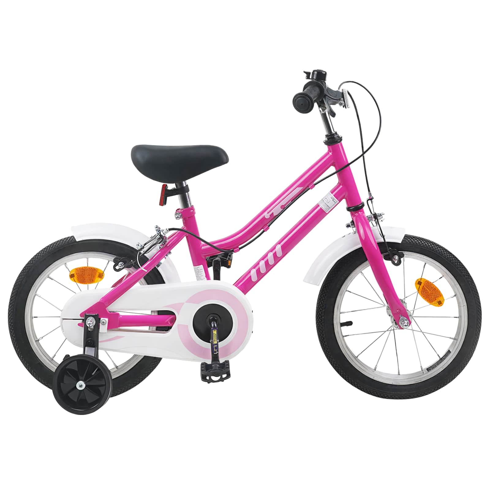 vidaXL Kinderfahrrad 16 Zoll für 4-6 Jahre alt Pink Weiß
