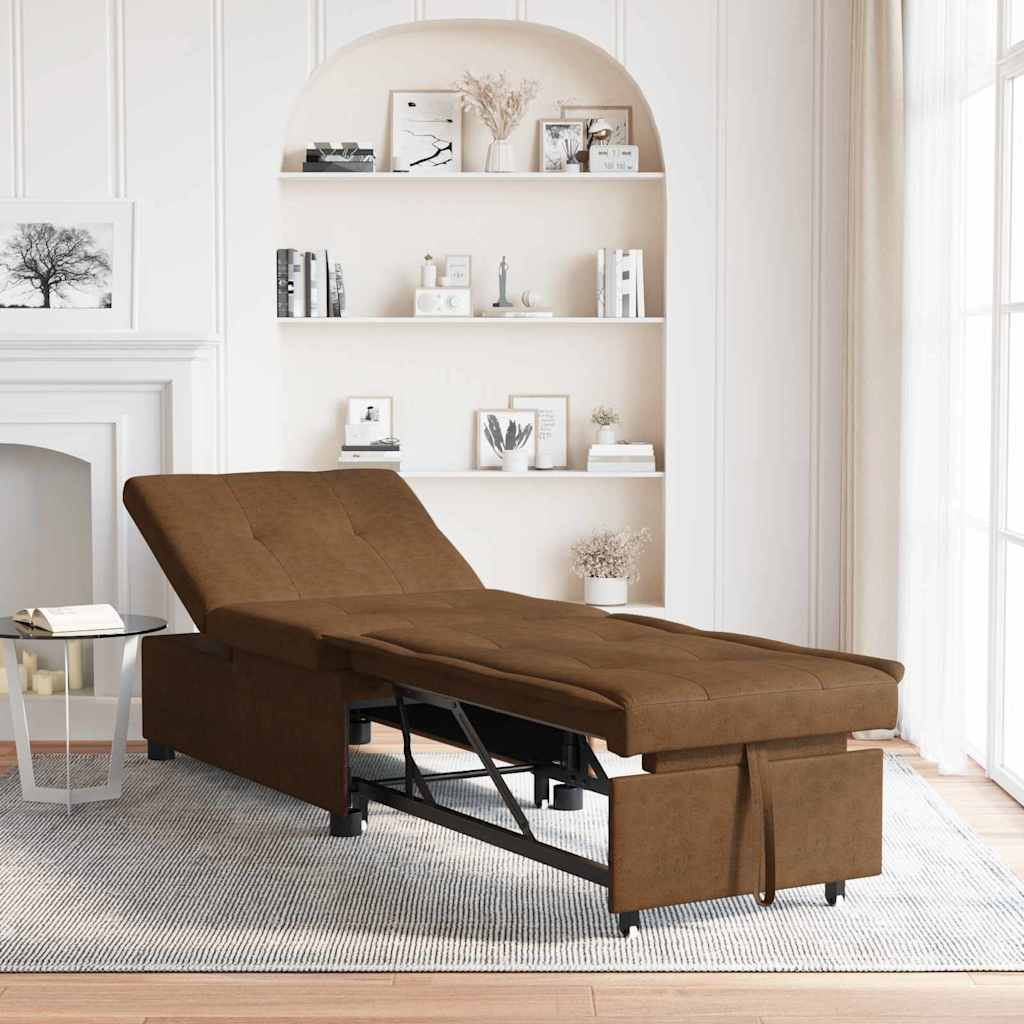 vidaXL Schlafsofa Braun 194 x 67 x 82 cm Huahua Stoff