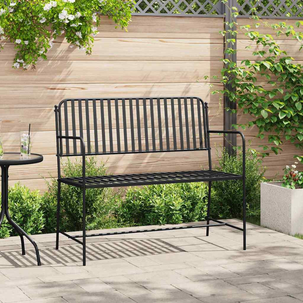 vidaXL Gartenbank Schwarz 103,5 x 51,5 x 90 cm Stahl