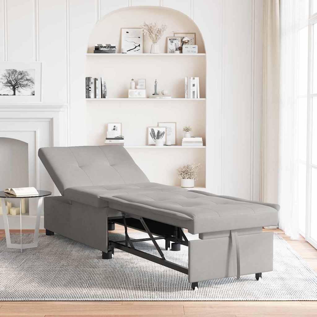 vidaXL Schlafsofa Ausziehbar Hellgrau 194 x 67 x 82 cm Mikrofaser