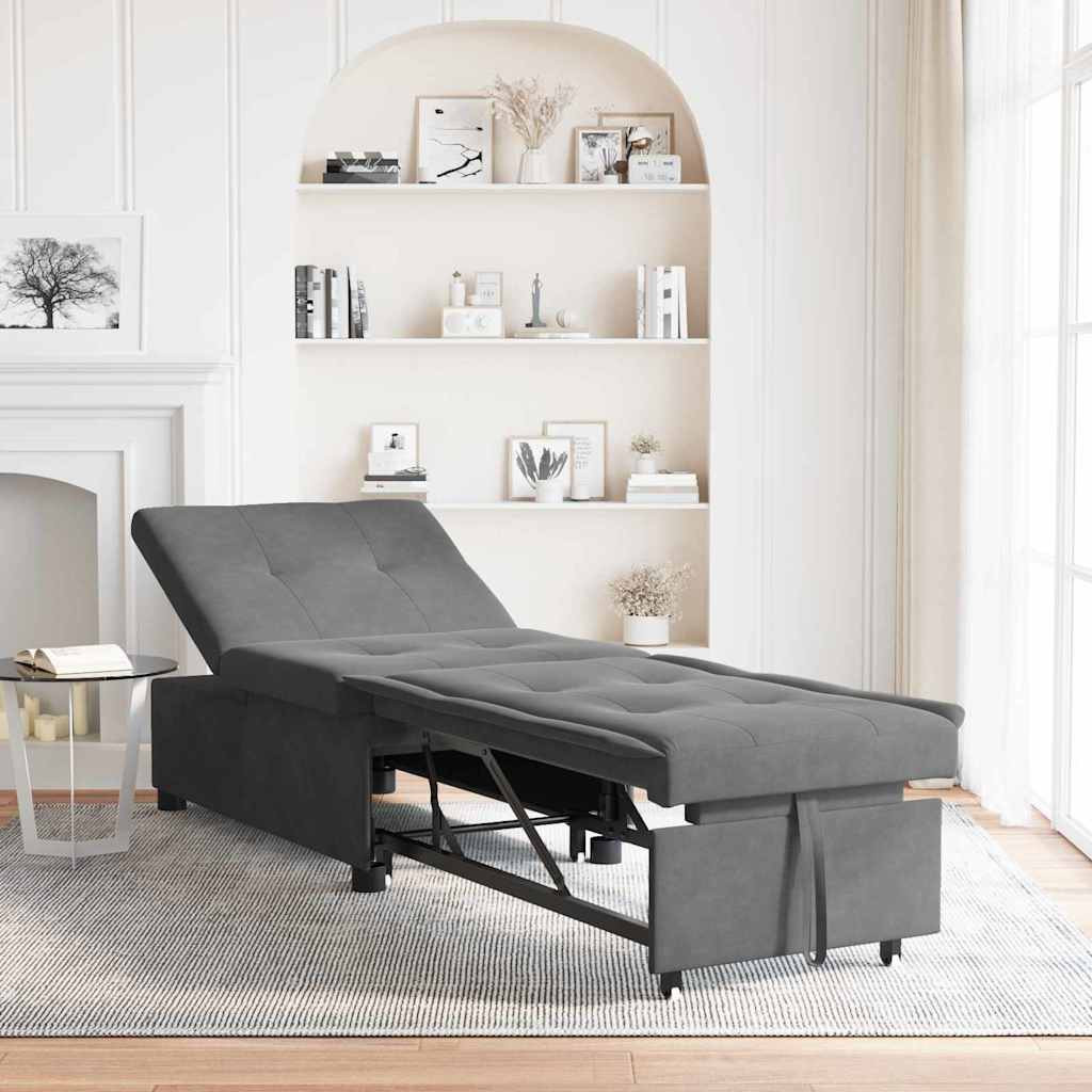 vidaXL Schlafsofa Ausziehbar Dunkelgrau 194 x 67 x 82 cm Mikrofaser
