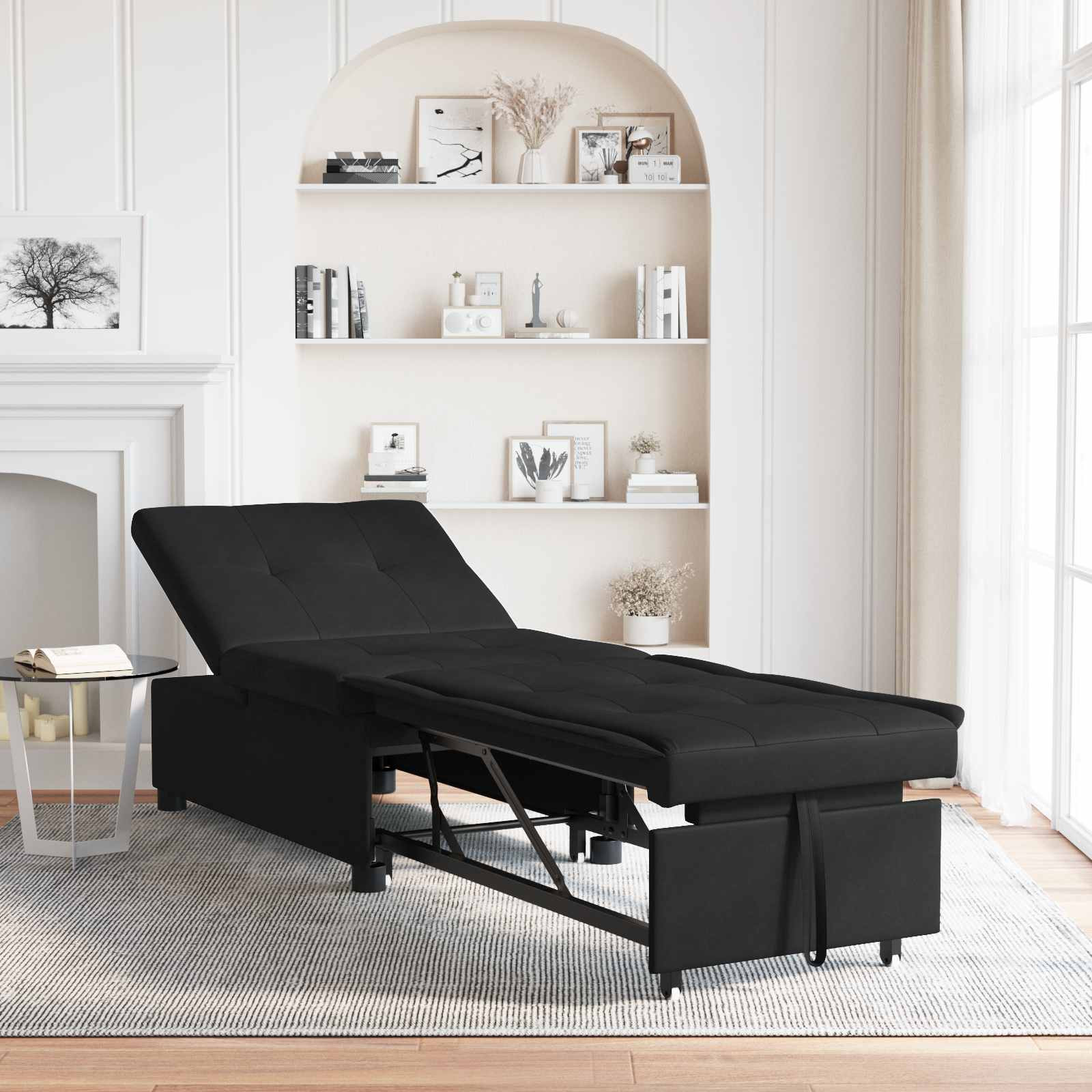 vidaXL Schlafsofa Ausziehbar Schwarz 194 x 67 x 82 cm Mikrofaser