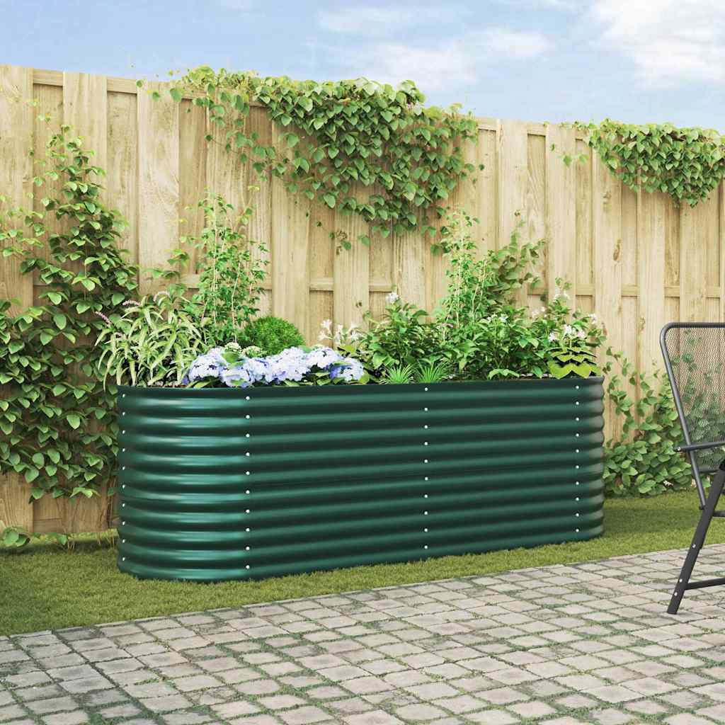 vidaXL Hochbeet Grün 240 x 80 x 81 cm Stahl