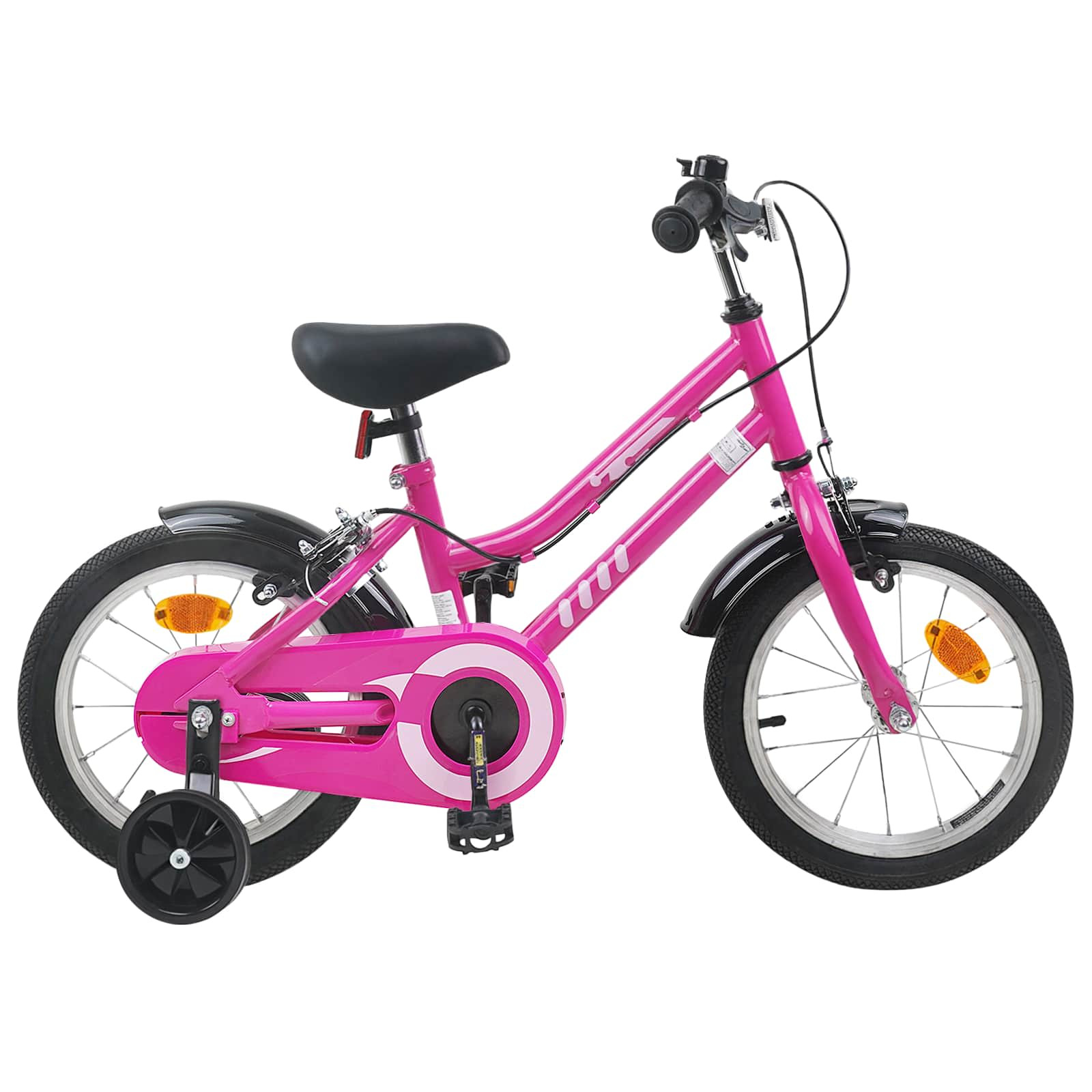 vidaXL Kinderfahrrad 12 Zoll für 2-4 Jahre alt Pink Schwarz