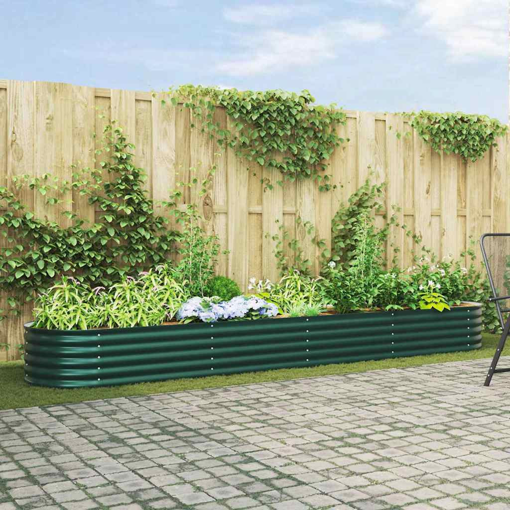 vidaXL Hochbeet Grün 400 x 80 x 44 cm Stahl