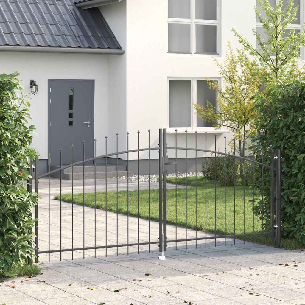 vidaXL Doppeltor WOERDEN 299,5 x 174,5 cm Stahl Grau Abschließbar
