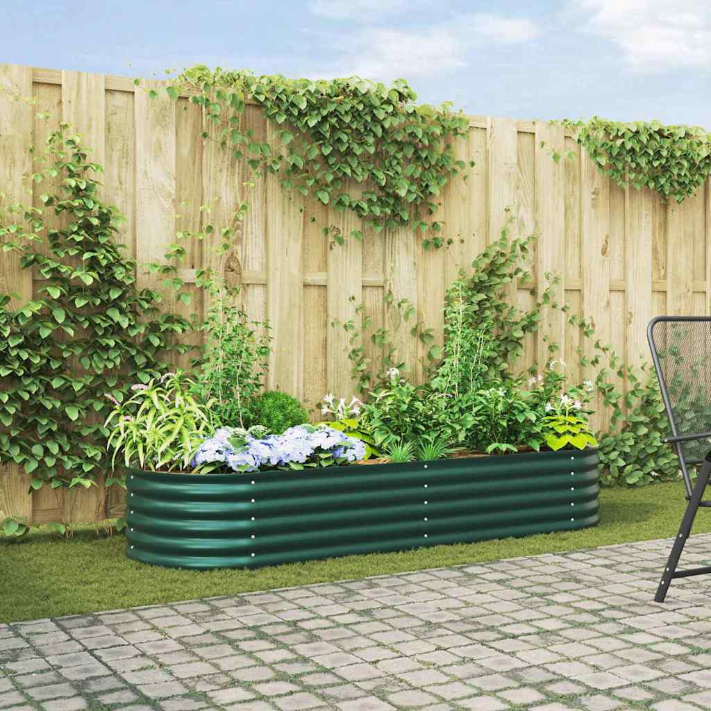 vidaXL Hochbeet Grün 240 x 80 x 44 cm Stahl