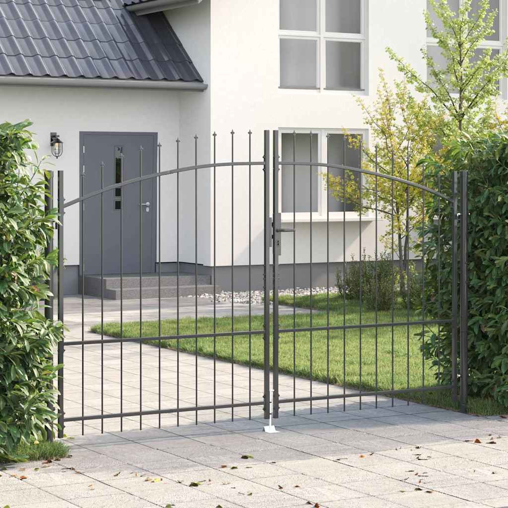 vidaXL Doppeltor WOERDEN 299,5 x 224,5 cm Stahl Grau Abschließbar