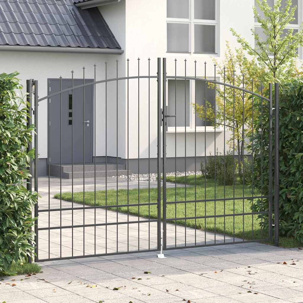 vidaXL Doppeltor WOERDEN 299,5 x 249,5 cm Stahl Grau Abschließbar