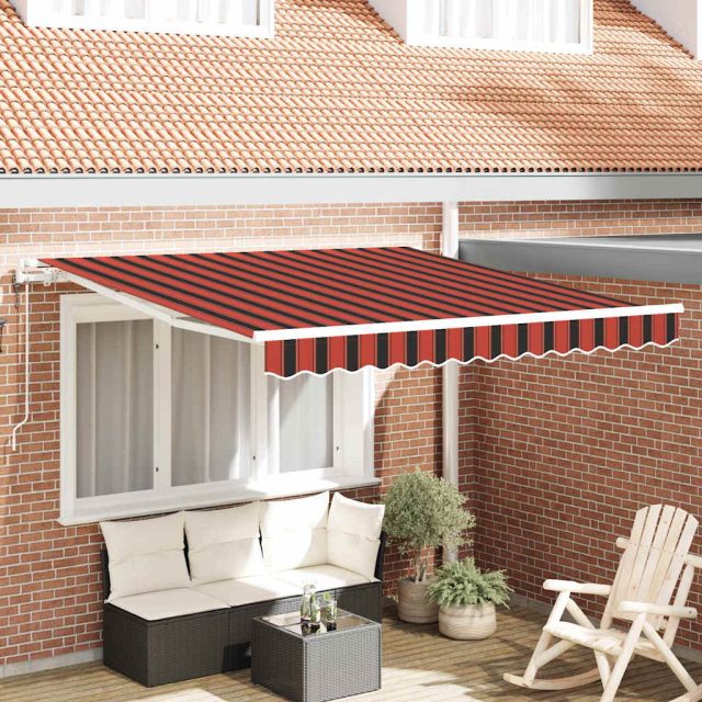 vidaXL Ausziehbare Markise Orange und Braun 300 x 250 cm