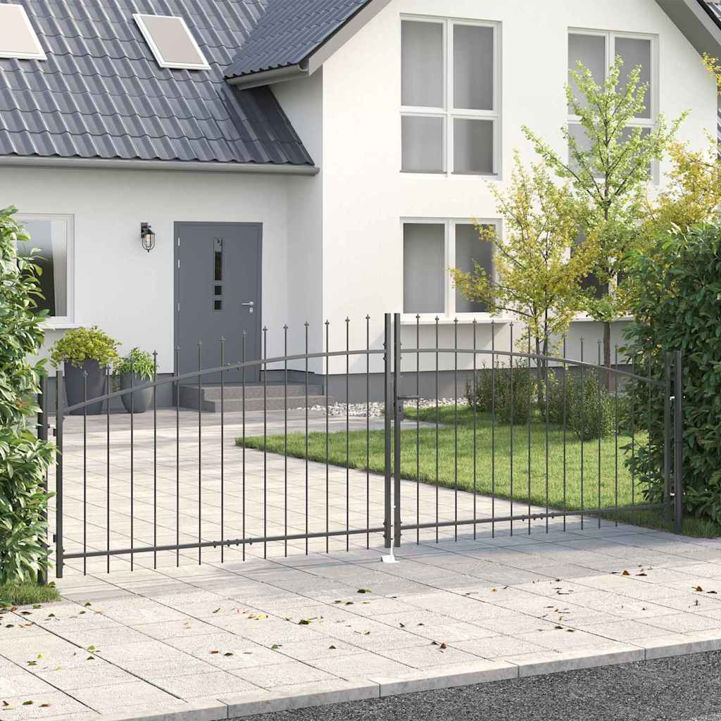 vidaXL Doppeltor WOERDEN 400 x 199.5 cm Stahl Grau Abschließbar