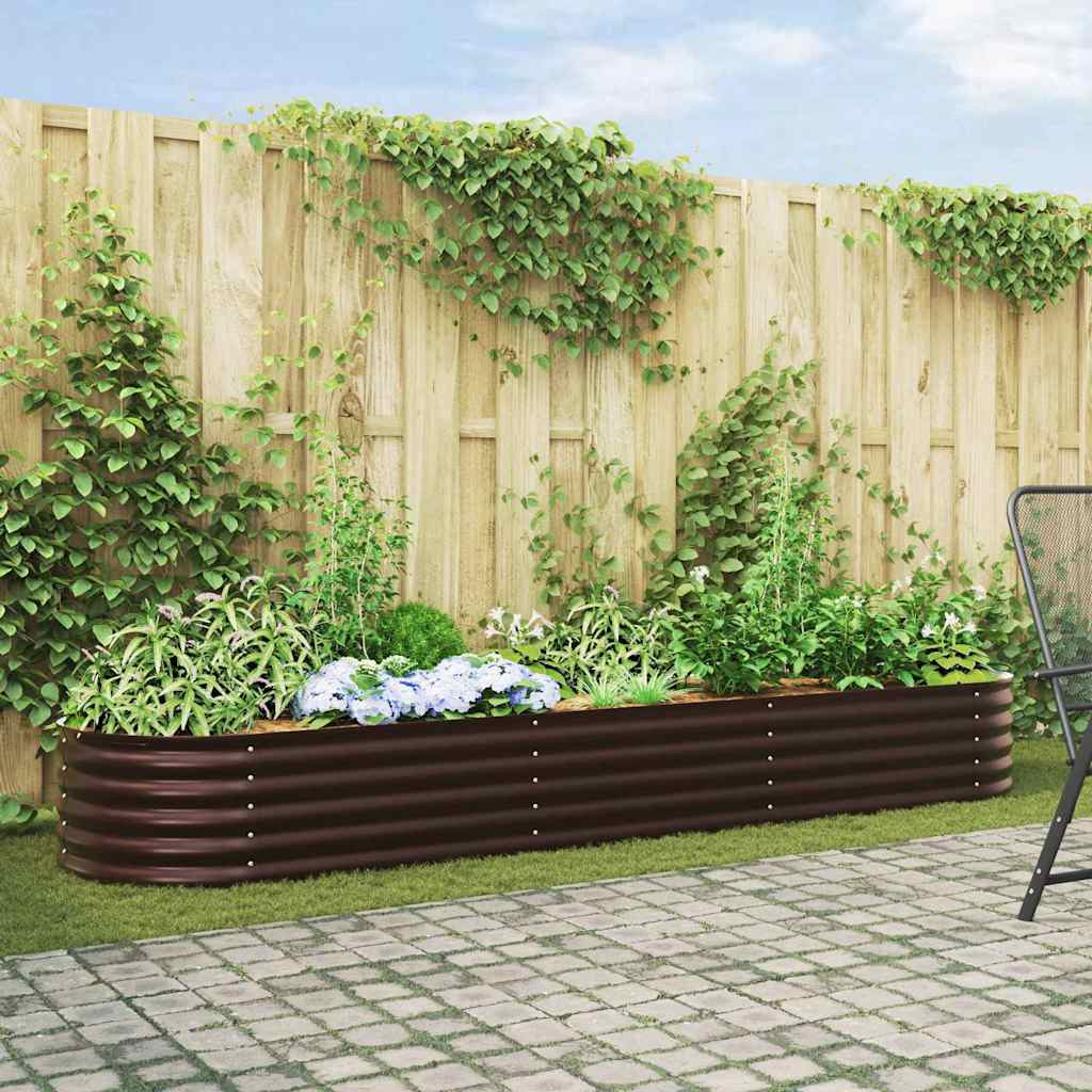 vidaXL Hochbeet Braun 320 x 80 x 44 cm Stahl