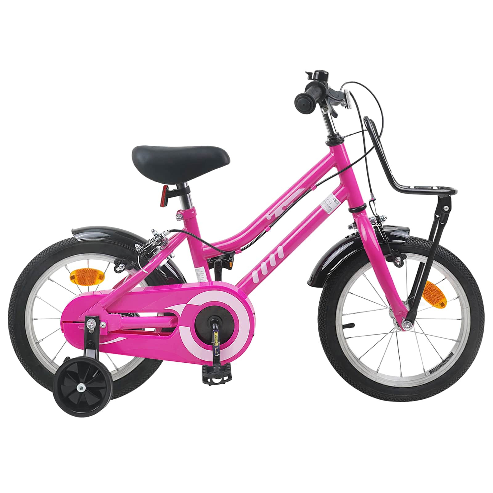 vidaXL Kinderfahrrad 14 Zoll für 3-5 Jahre alt Rosa und Schwarz