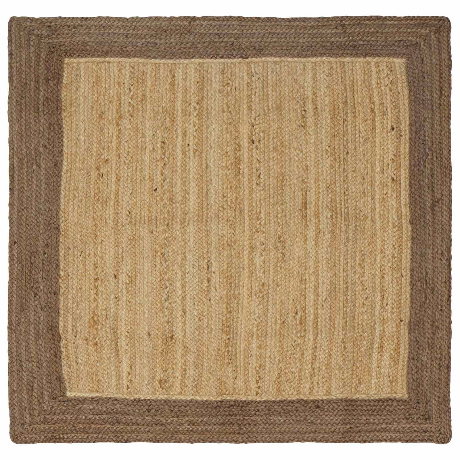 vidaXL Bereichsteppiche Grau 120 x 120 cm Jute