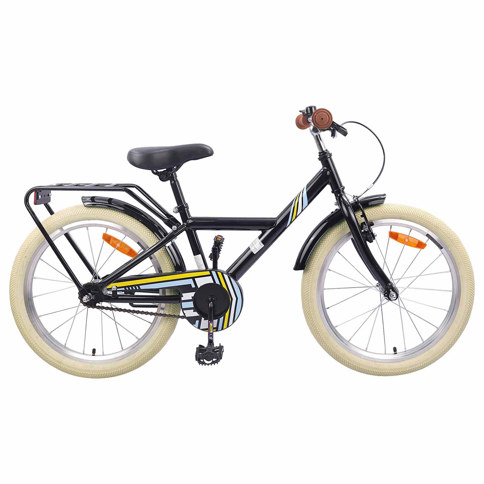 vidaXL Kinderfahrrad 18 Zoll für 5-7 Jahre alt Schwarz
