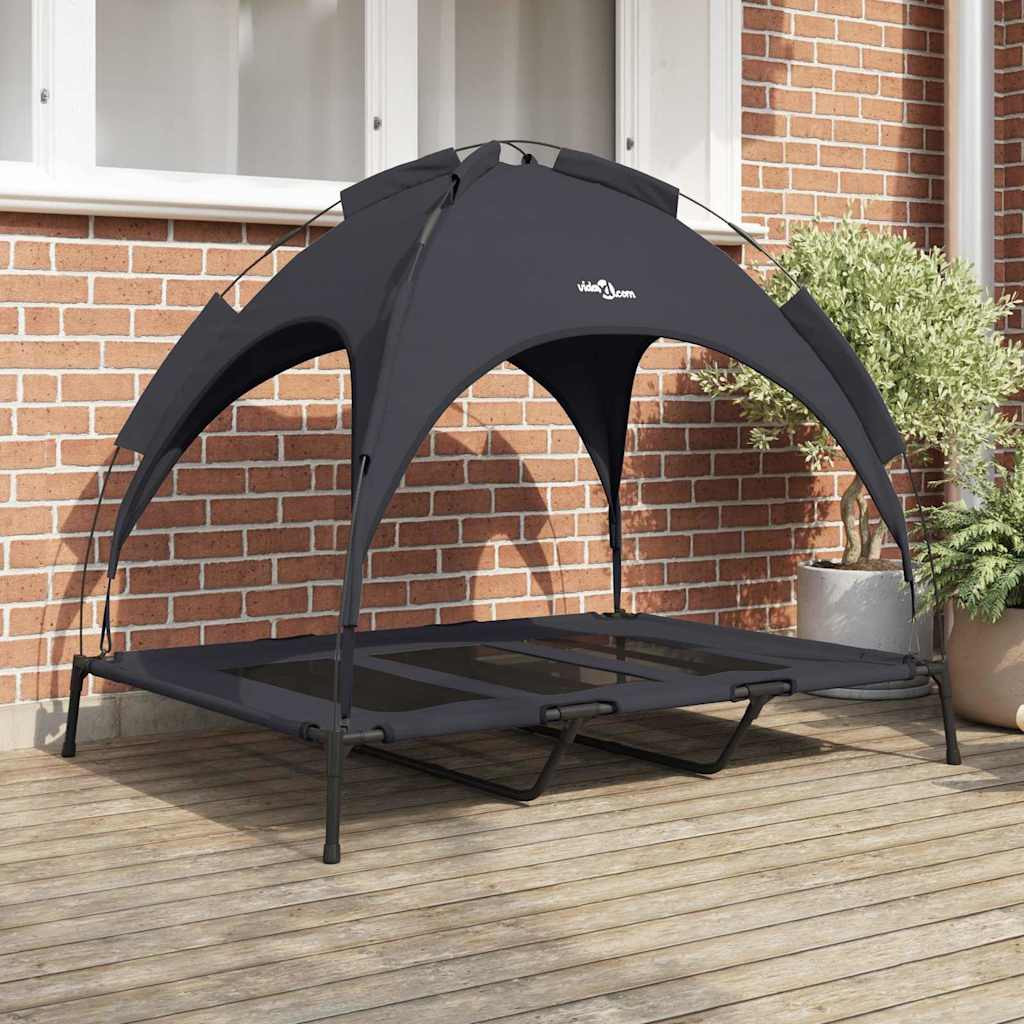 vidaXL Hundebett Schwarz 122 x 93 x 106,5 cm Stahl