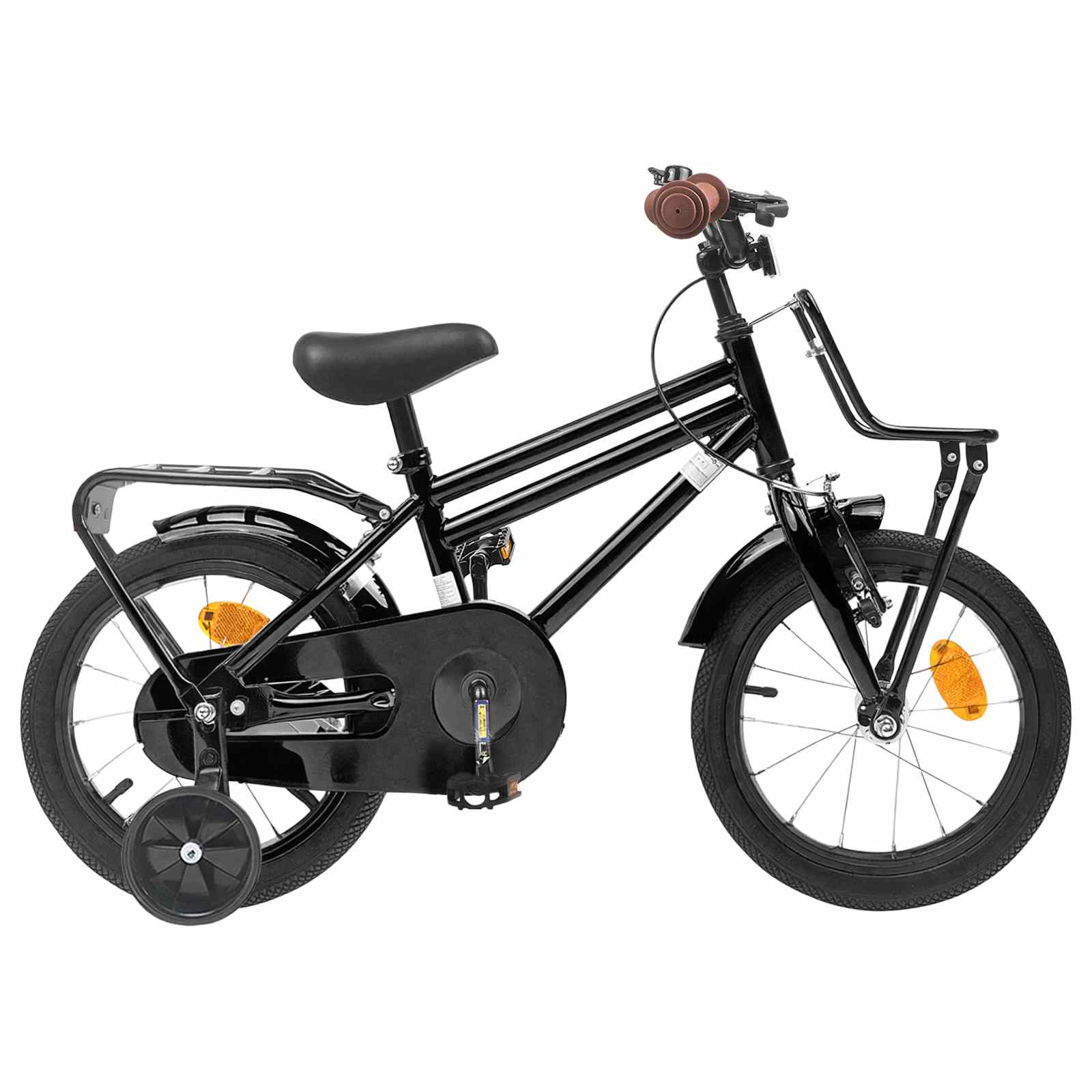 vidaXL Kinderfahrrad 16 Zoll für 4-6 Jahre alt Schwarz