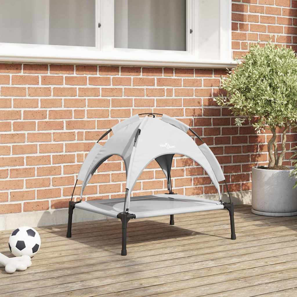 vidaXL Hundebett Silber Grau 63 x 49,5 x 60 cm Stahl