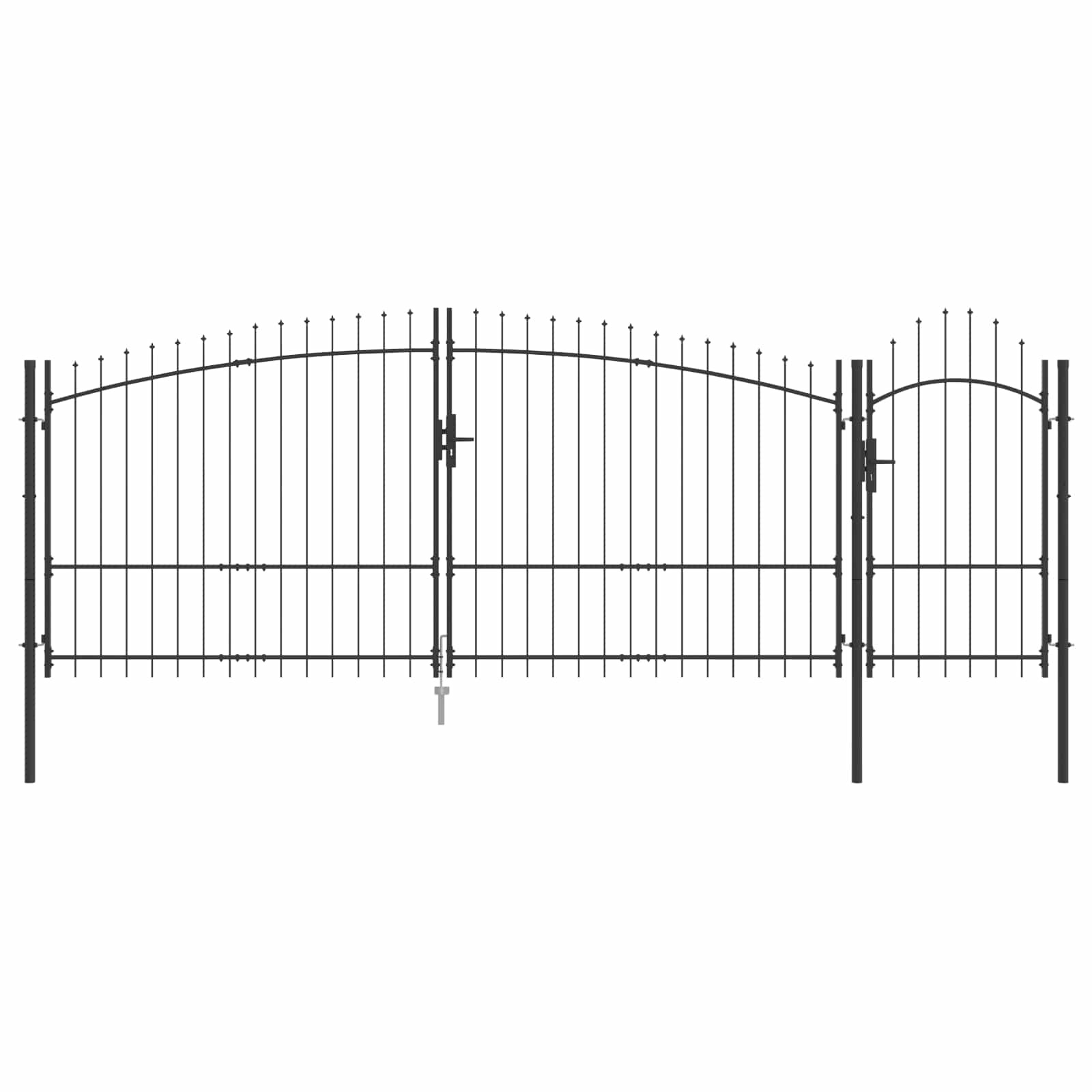 vidaXL Gartentor WOERDEN 195 x 400 cm Stahl Grau Abschließbar