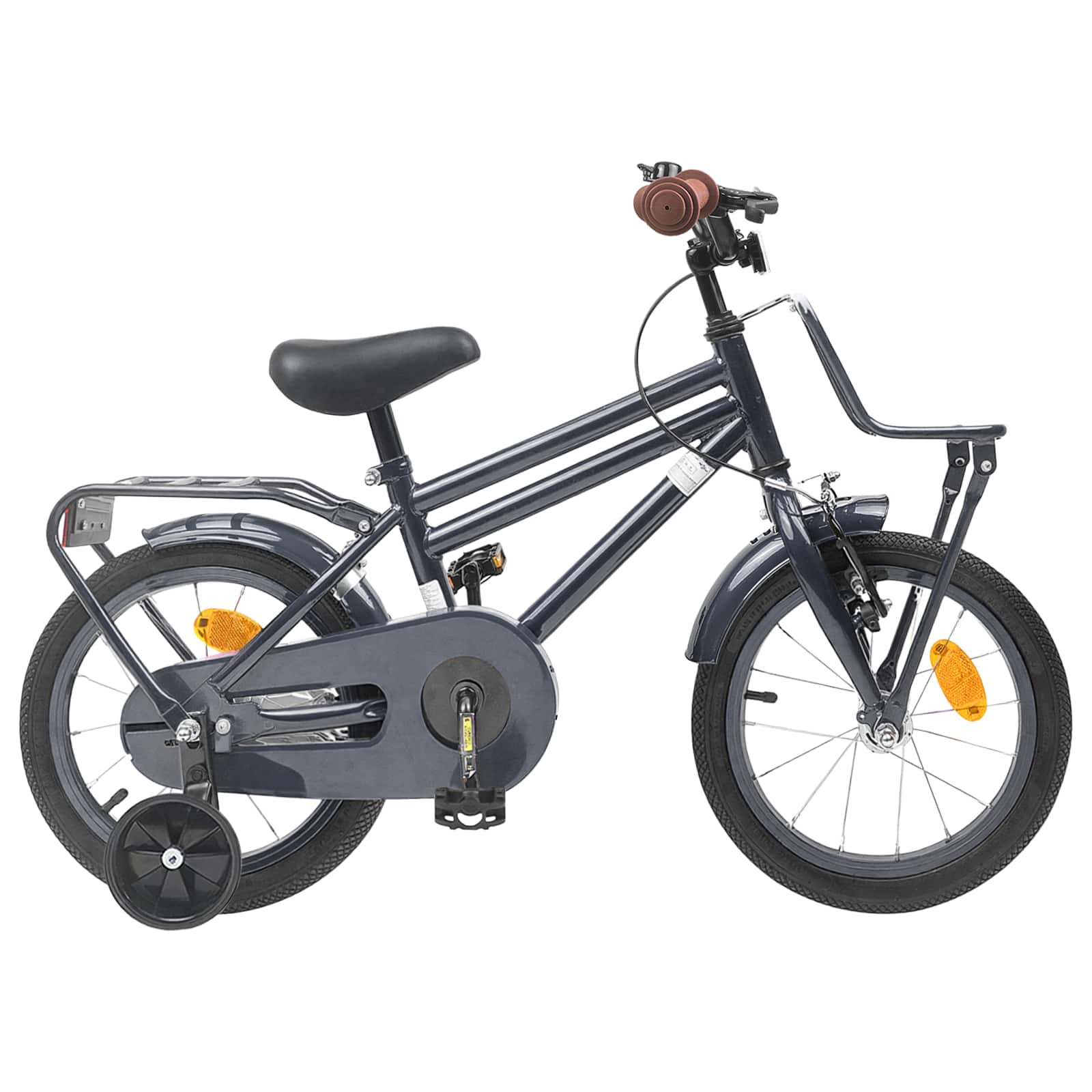 vidaXL Kinderfahrrad 16 Zoll für 4-6 Jahre alt Dunkelgrau