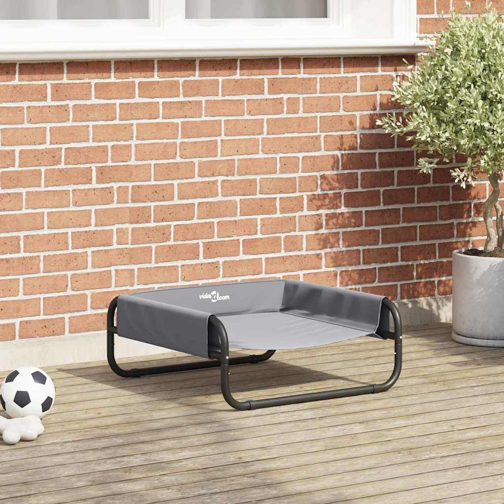 vidaXL Hundebett Hellgrau 57 x 57 x 24 cm Stahl