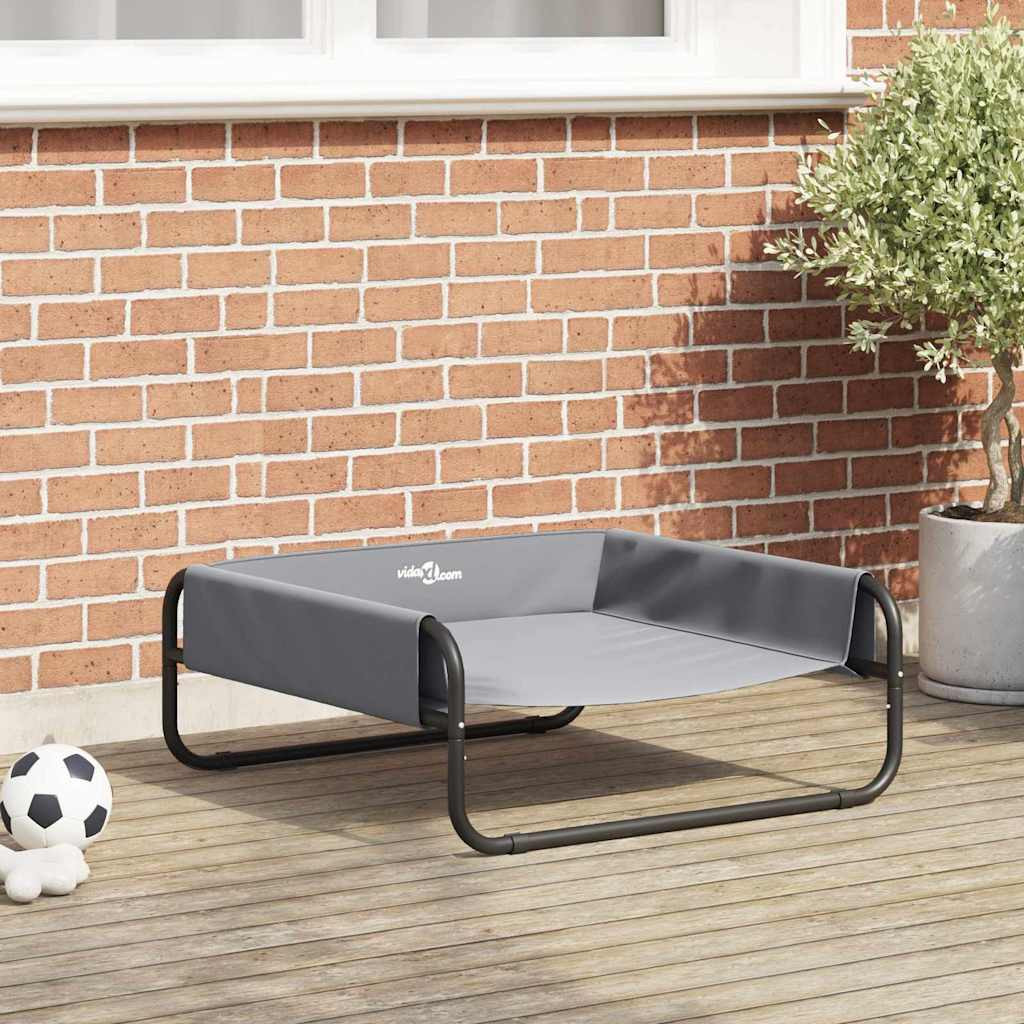 vidaXL Hundebett Hellgrau 70 x 70 x 28,5 cm Stahl