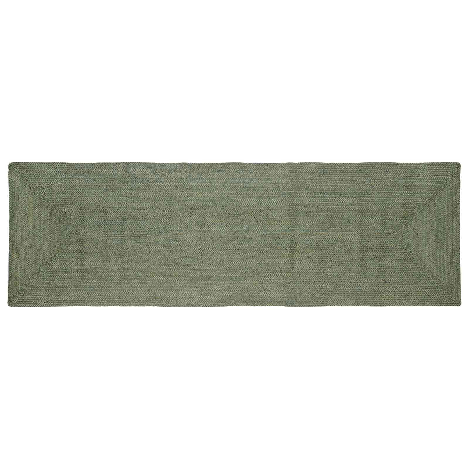 vidaXL Bereichsteppiche Rechtwinklig Olive Grün 80 x 250 cm Jute