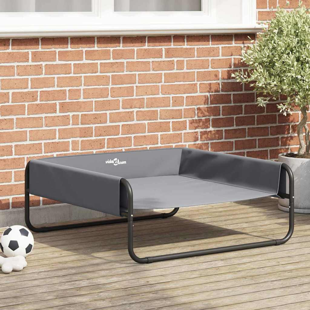 vidaXL Hundebett Hellgrau 85 x 85 x 33 cm Stahl