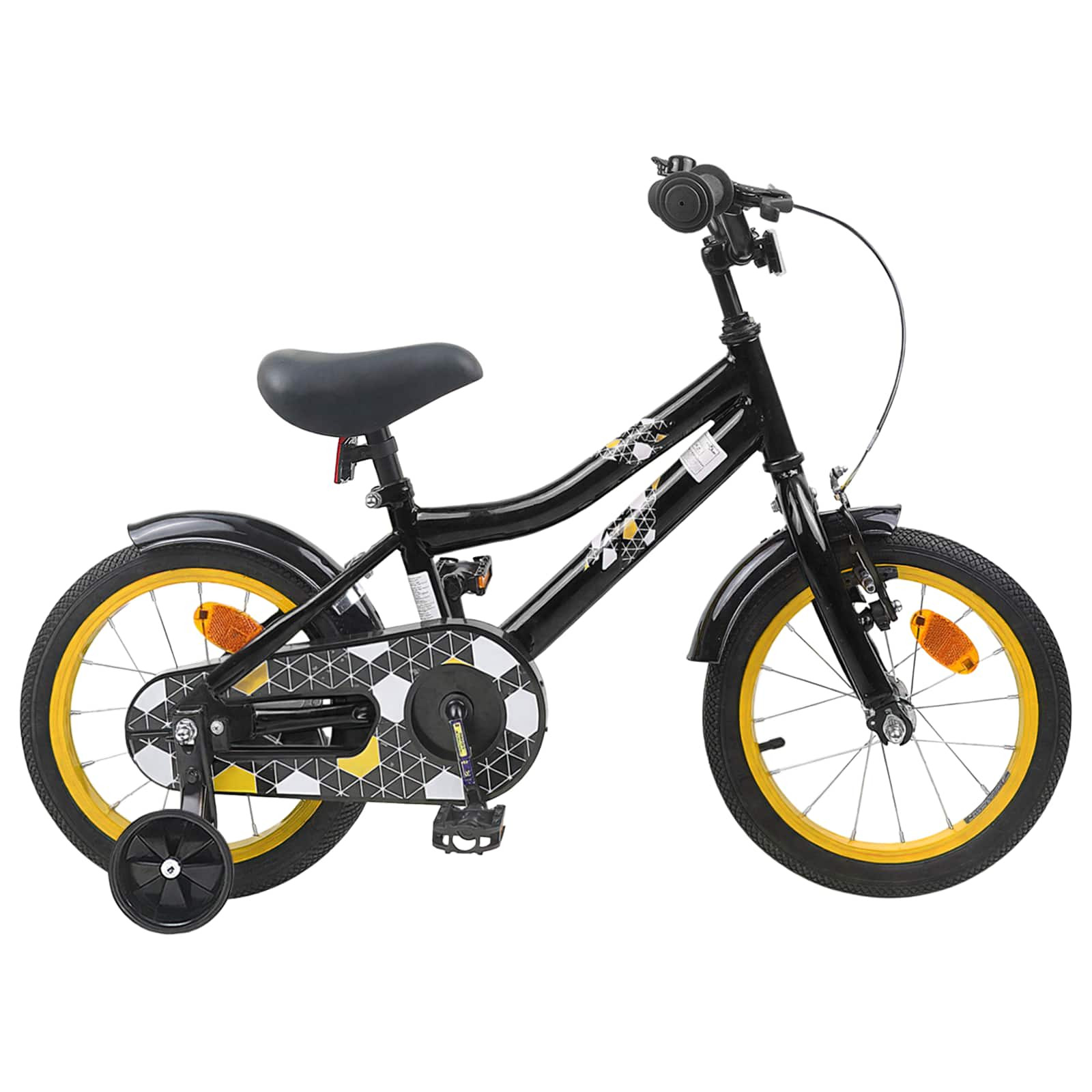 vidaXL Kinderfahrrad 14 Zoll für 3-5 Jahre alt Schwarz