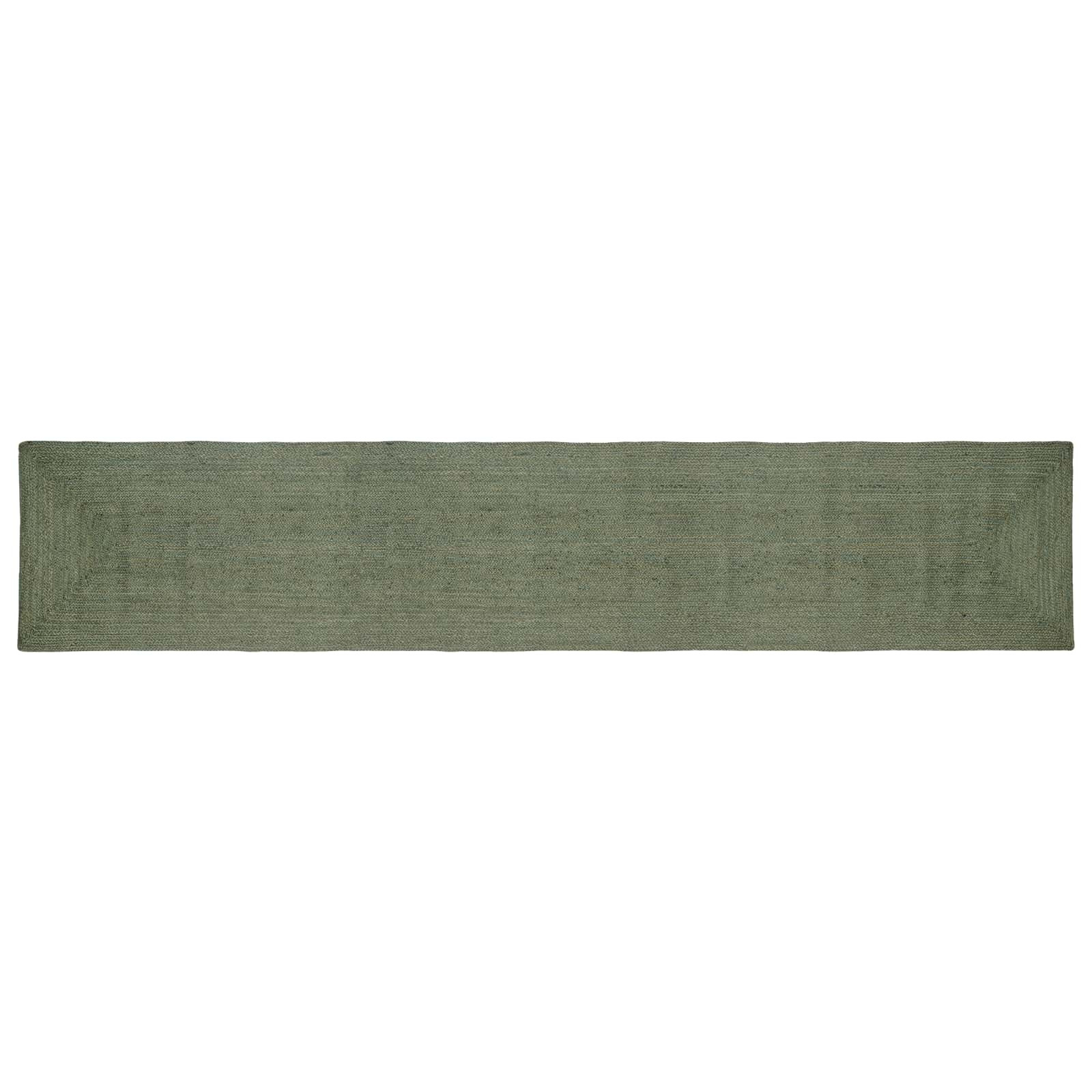 vidaXL Bereichsteppiche Rechtwinklig Olive Grün 80 x 400 cm Jute