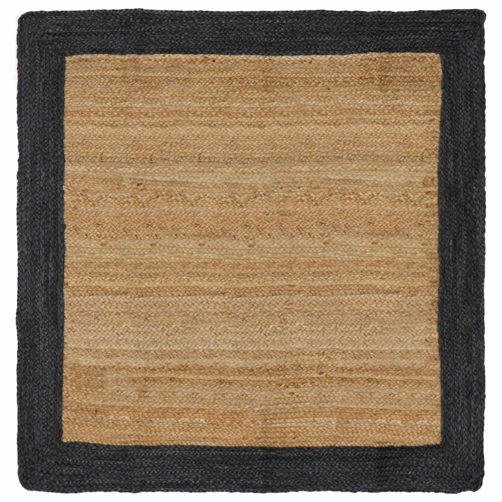 vidaXL Bereichsteppiche Dunkelgrau 120 x 120 cm Jute