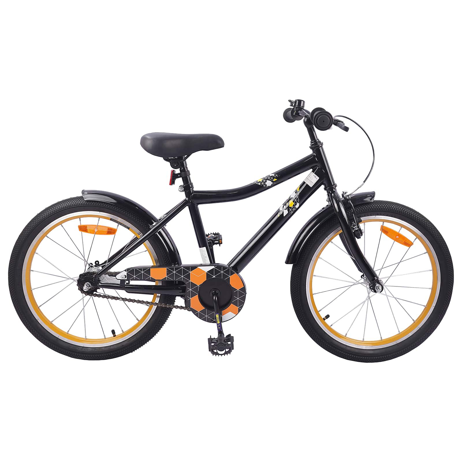 vidaXL Kinderfahrrad 20 Zoll für 6-11 Jahre alt Schwarz