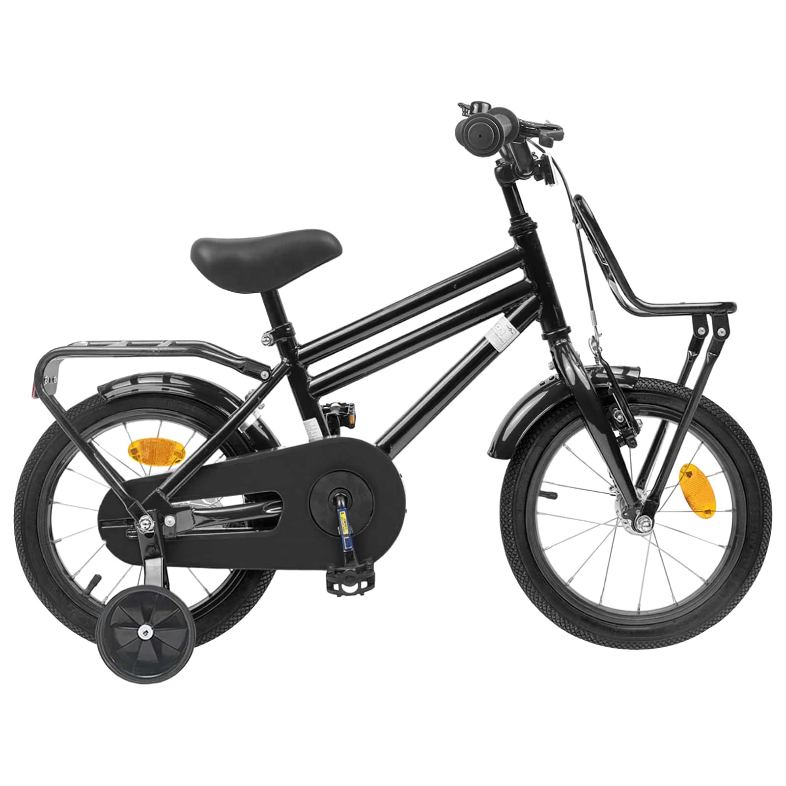 vidaXL Kinderfahrrad 14 Zoll für 3-5 Jahre alt Schwarz
