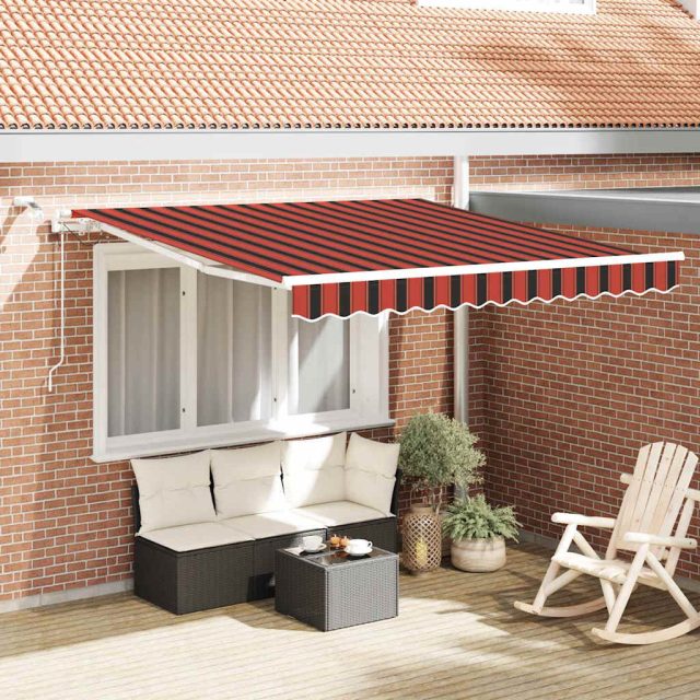 vidaXL Ausziehbare Markise Orange und Braun 300 x 250 cm Polyester