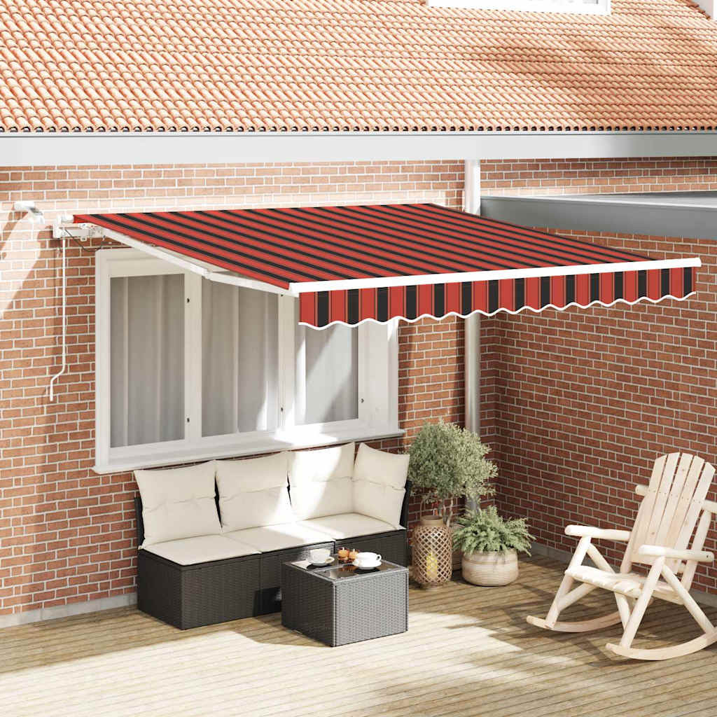 vidaXL Ausziehbare Markise Orange und Braun 300 x 250 cm Polyester
