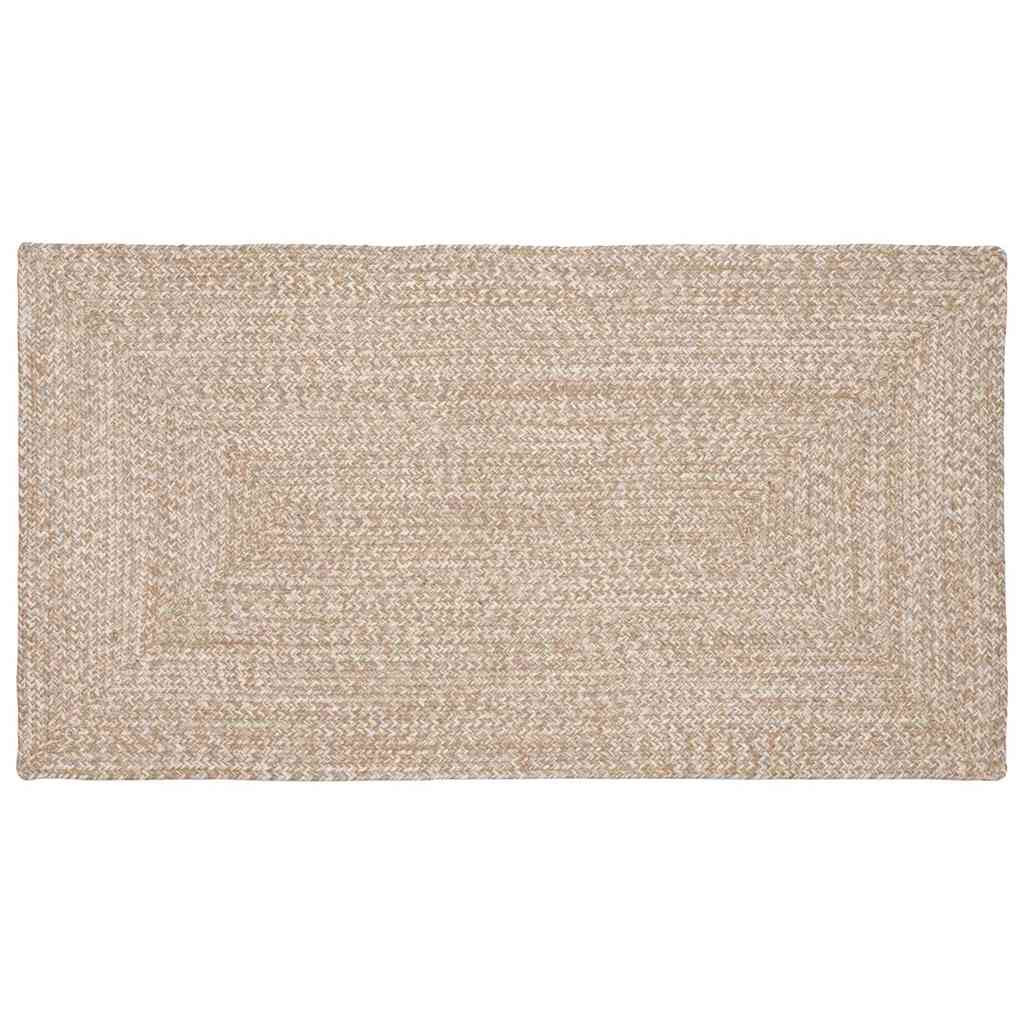 vidaXL Bereichsteppiche Natürlich und Weiß 60 x 110 cm Jute