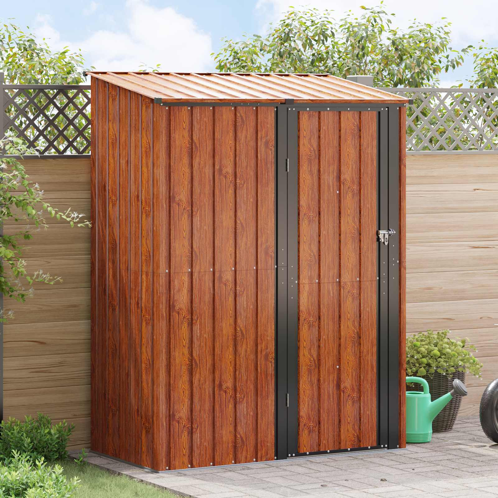 vidaXL Gartenhütten Braun 153,5 x 86 x 200 cm Metall