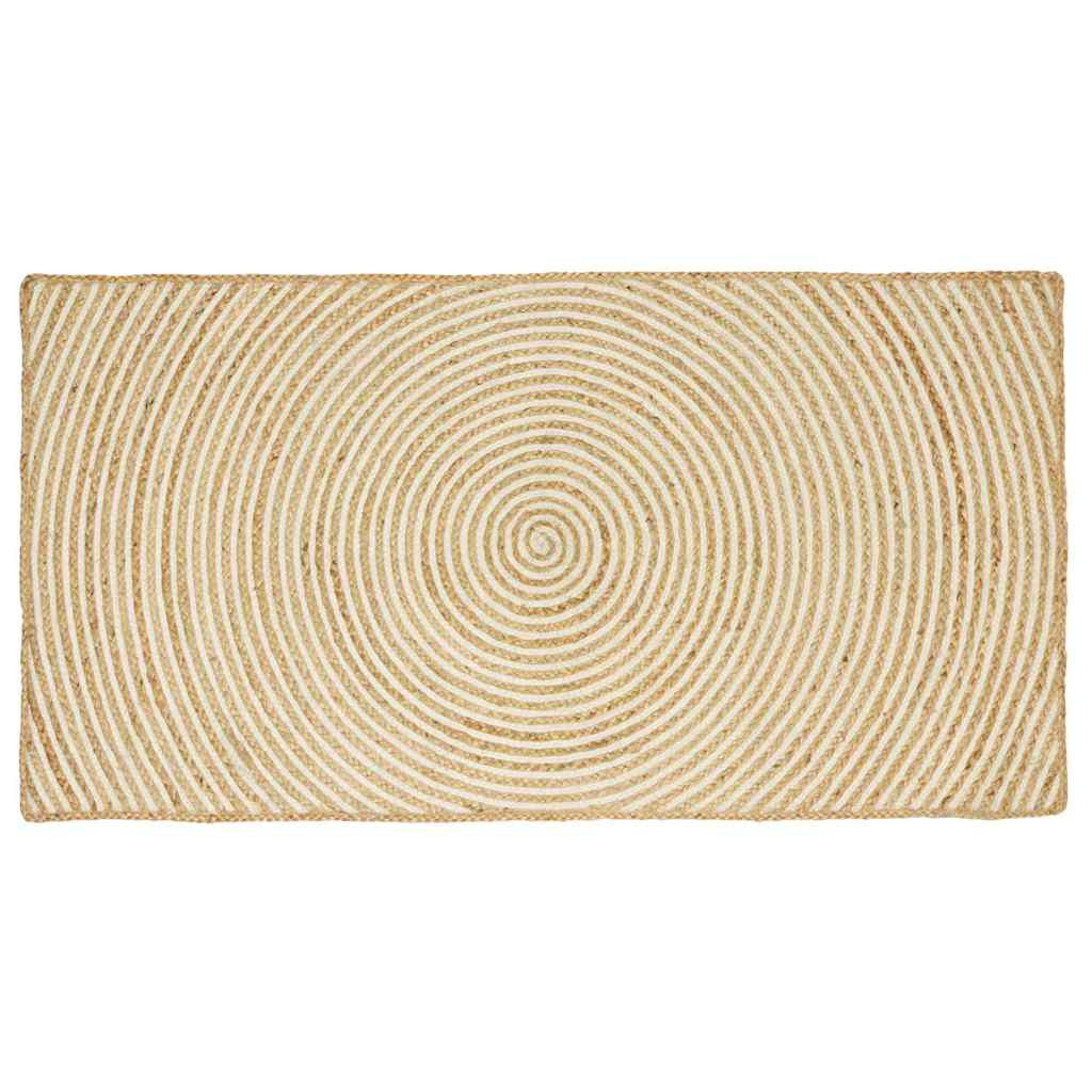 vidaXL Bereichsteppiche Weiß 100 x 200 cm Jute