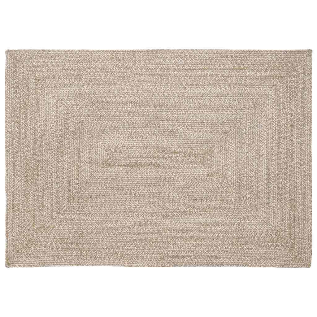 vidaXL Bereichsteppiche Natürlich und Weiß 120 x 170 cm Jute