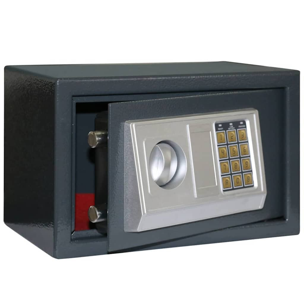 vidaXL Digitaler Safe mit Schloss Dunkelgrau 31 x 20 x 20 cm Stahl