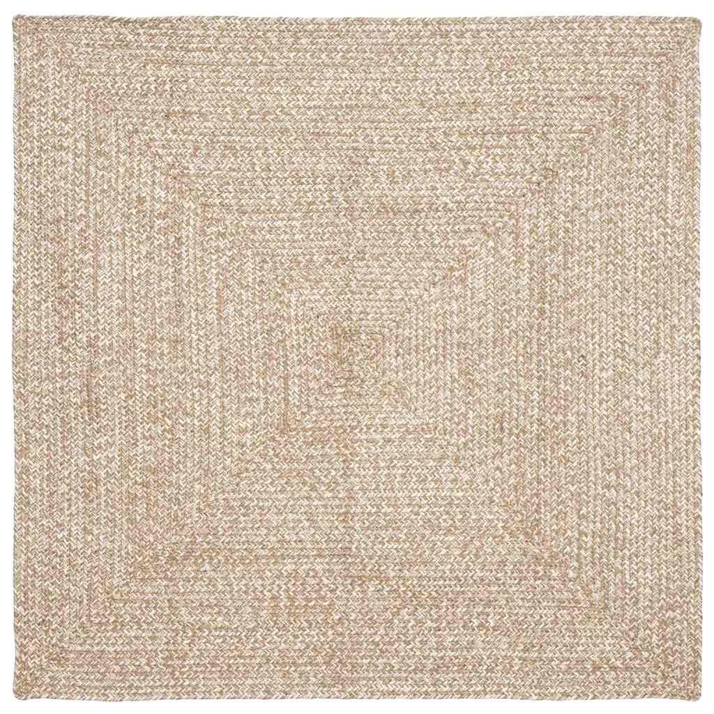 vidaXL Bereichsteppiche Natürlich und Weiß 160 x 160 cm Jute